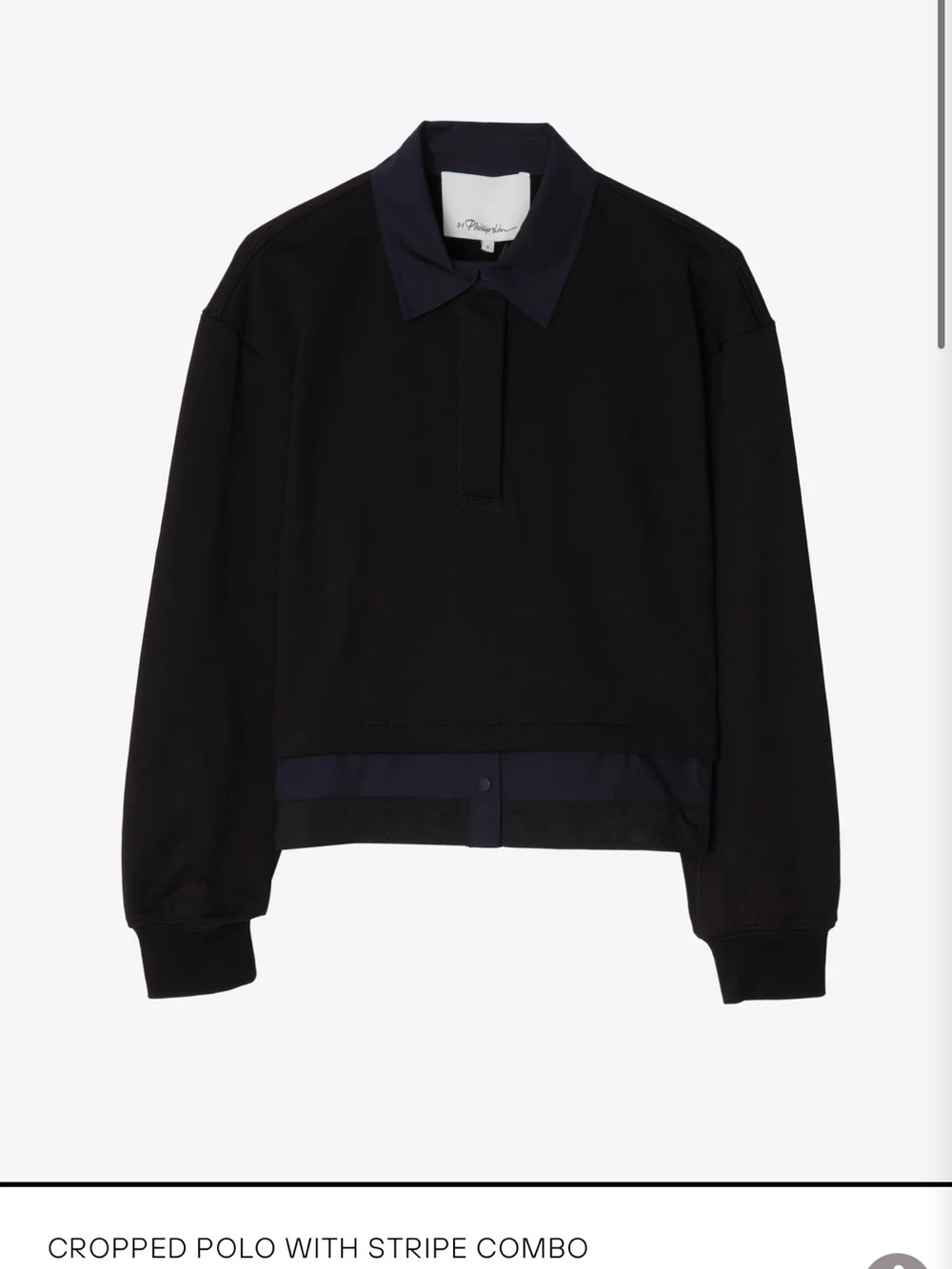 3.1 Phillip Lim Black Polo-Style Pullover